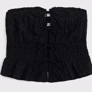 Abercrombie - Strapless Eyelet Tie-Front Top -  Size Medium